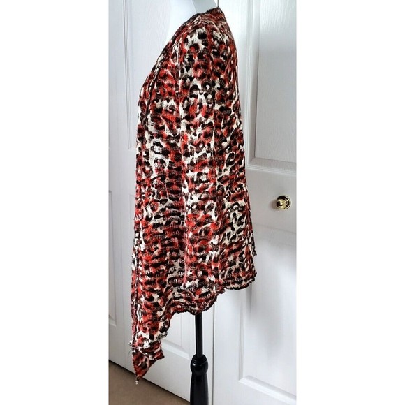 Alberto Makali Wool Cardigan Multi-color Open Asymmetrical Sweater Long Sleeve M - Picture 2 of 5